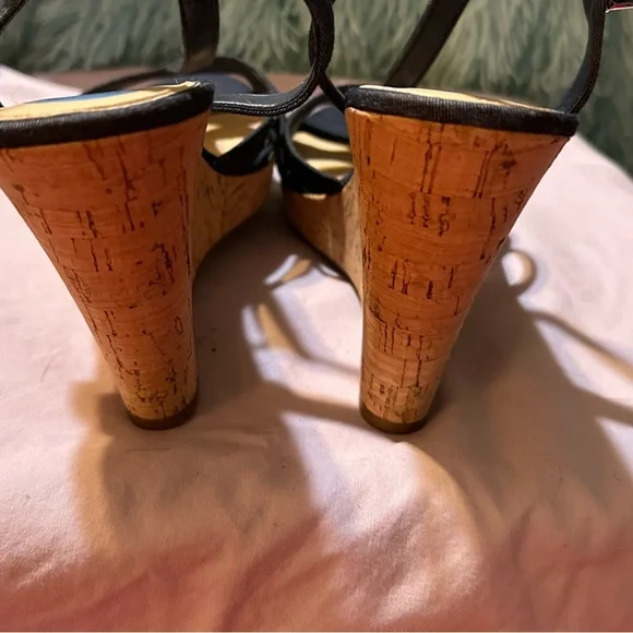 Jessica Simpson blue cork wedge heels - Picture 3 of 5